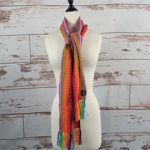Alpaca Knit Scarf Multi Color - Picture 1 of 3